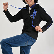 Sudadera Yale Boys Con Capucha y Cierre Fit 7085 Negro
