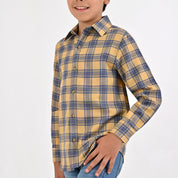 Camisa Yale Boys Manga Larga Regular Fit 4678 Mostaza