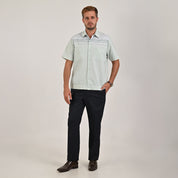 Camisa Yale Para Caballero Chazarilla Manga Corta Classis Fit 4710 Verde Agua