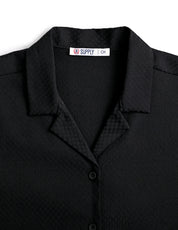 Blusa Para Dama Supply Company Manga Corta Tipo Camisera Fit 4551 Negro