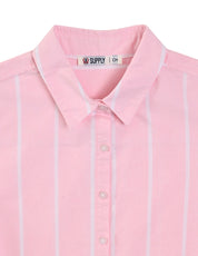 Blusa Para Dama Supply Company Manga Larga Tipo Camisera Fit 4570 Rosa