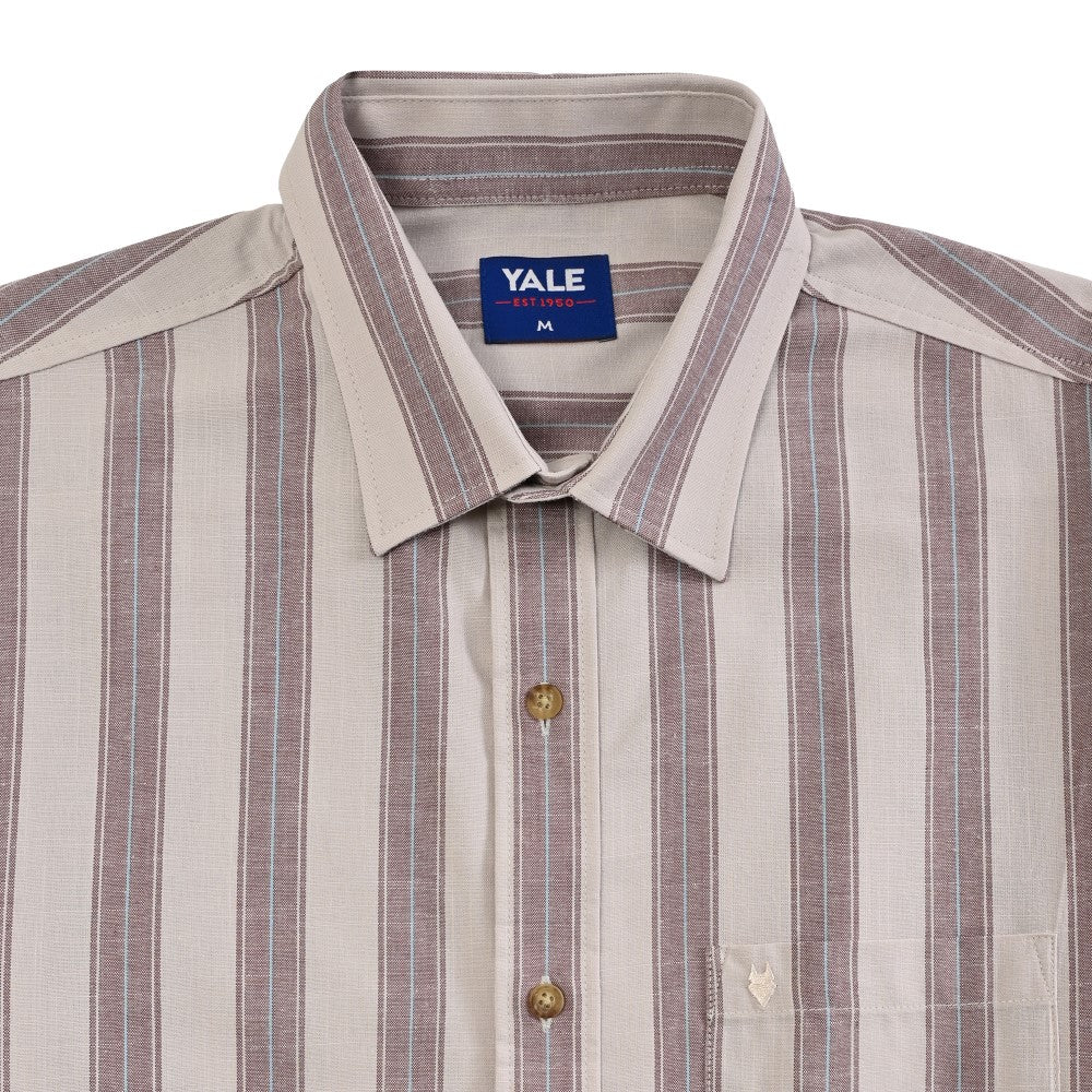Camisa Yale Para Caballero Manga Corta Regular Fit 4748 Cocoa