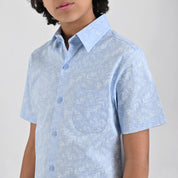 Camisa Yale Boys Manga Corta Regular Fit 4659 Azul