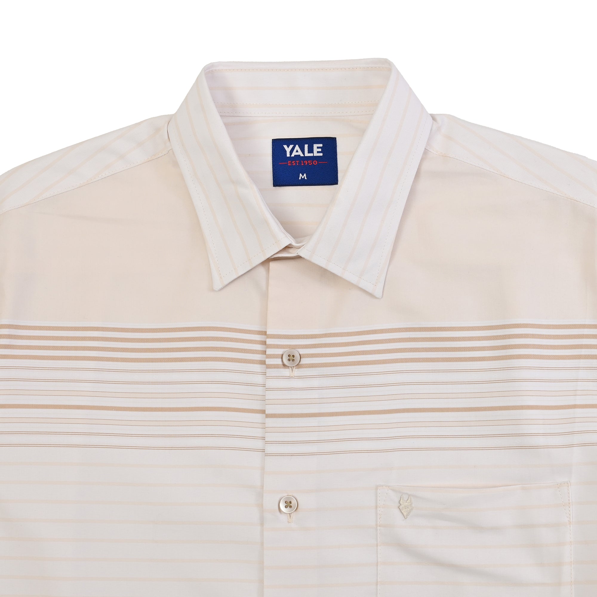 Camisa Yale Para Caballero Cenefa Manga Corta Classic Fit 4713 Beige