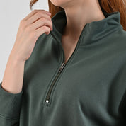 Sudadera Para Dama Supply Company Cuello Alto Con Cierre Fit 6910 Verde