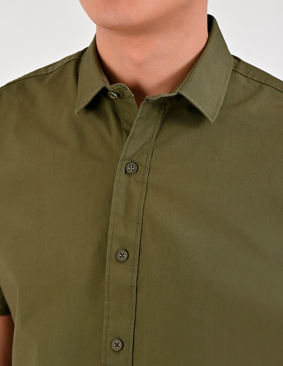 Camisa Caballero Supply Company Manga Larga Slim Fit 4550 Verde Militar
