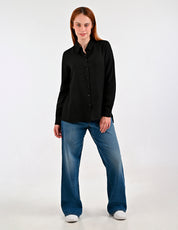 Blusa Para Dama Supply Company Manga Larga Tipo Camisera Fit 4566 Negro