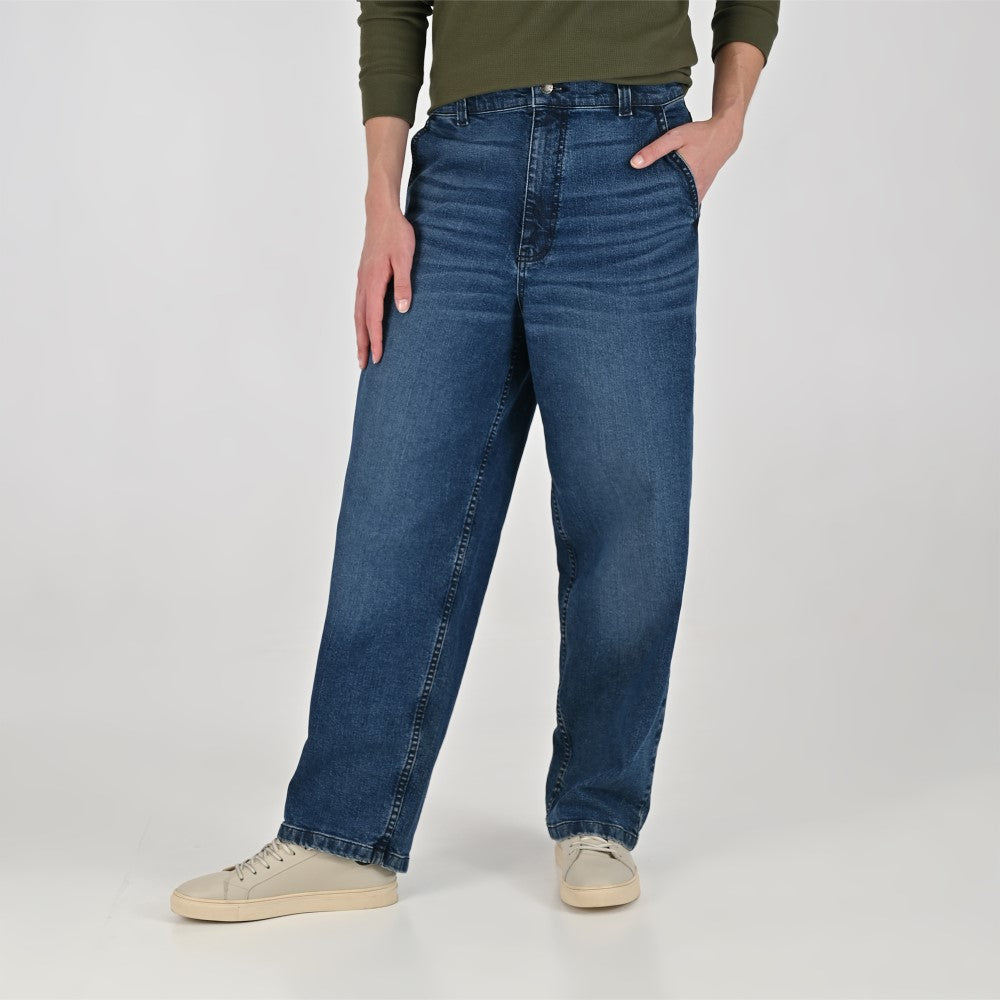 Jeans Baggy Supply Para Caballero Corte Relajado 2384 Azul Marino Entintado