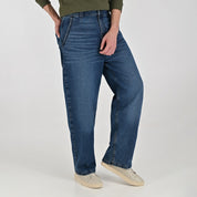 Jeans Baggy Supply Para Caballero Corte Relajado 2384 Azul Marino Entintado
