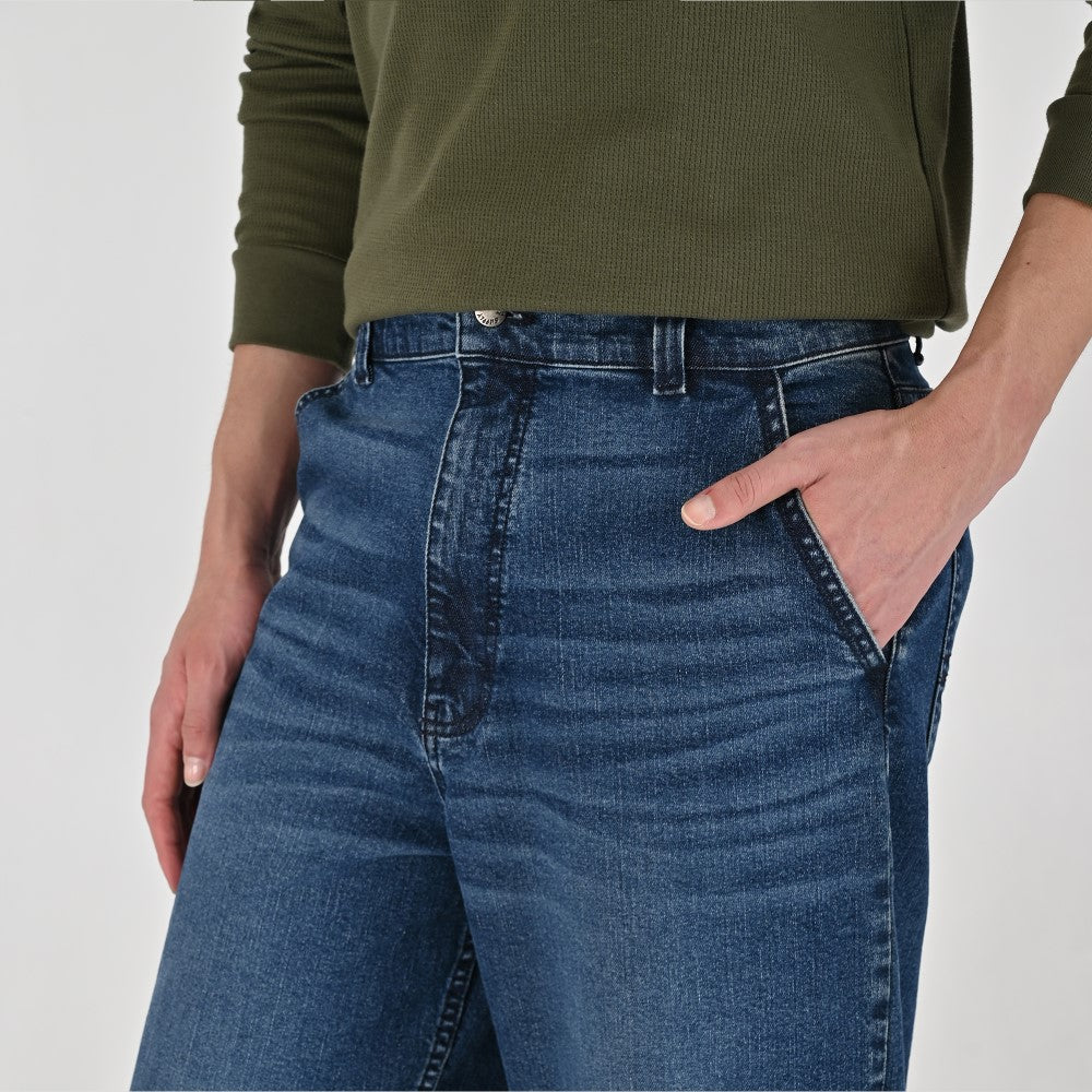 Jeans Baggy Supply Para Caballero Corte Relajado 2384 Azul Marino Entintado