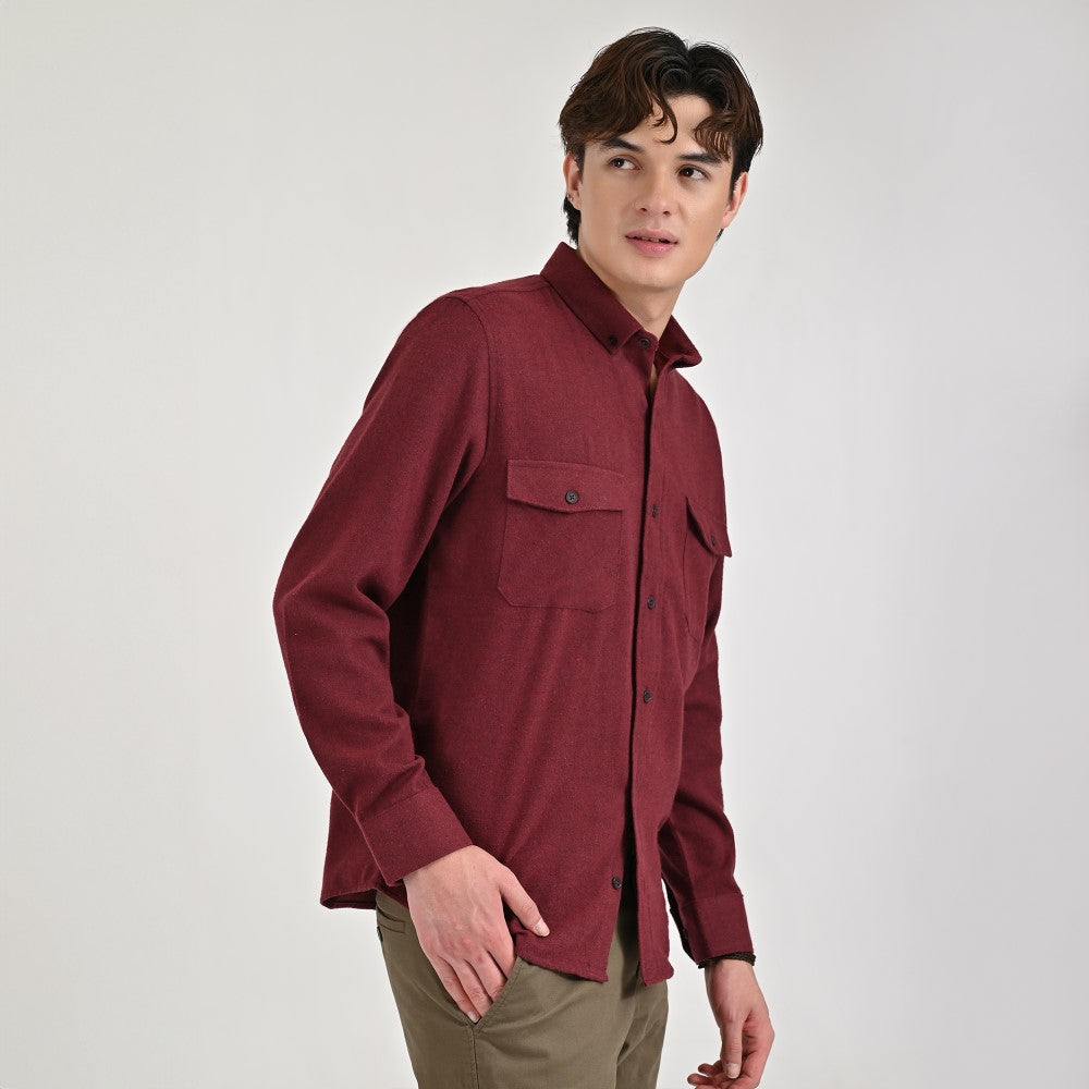 Camisa Supply Para Caballero Manga Larga Slim Fit 7980 Vino