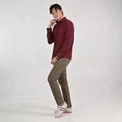 Camisa Supply Para Caballero Manga Larga Slim Fit 7980 Vino