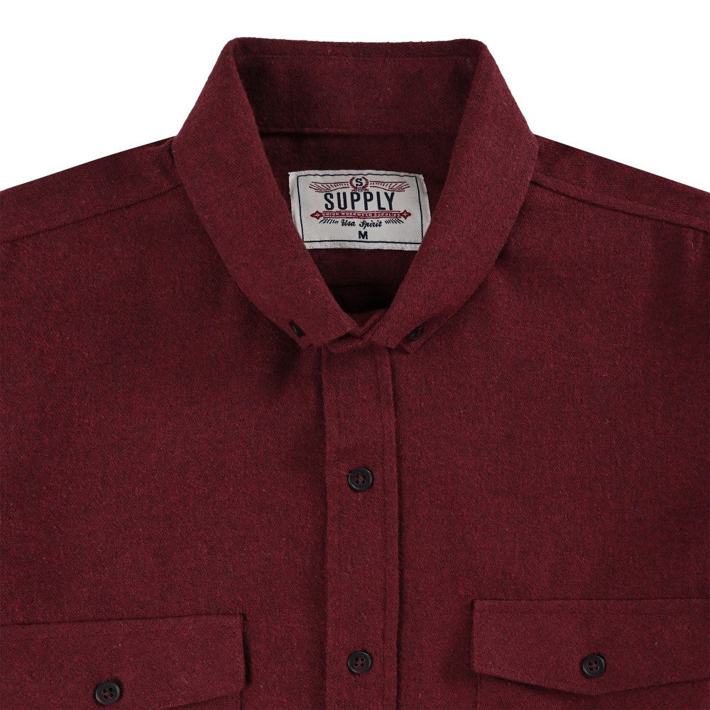 Camisa Supply Para Caballero Manga Larga Slim Fit 7980 Vino