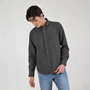 Camisa Supply Para Caballero Manga Larga Slim Fit 7975 Gris Oxford