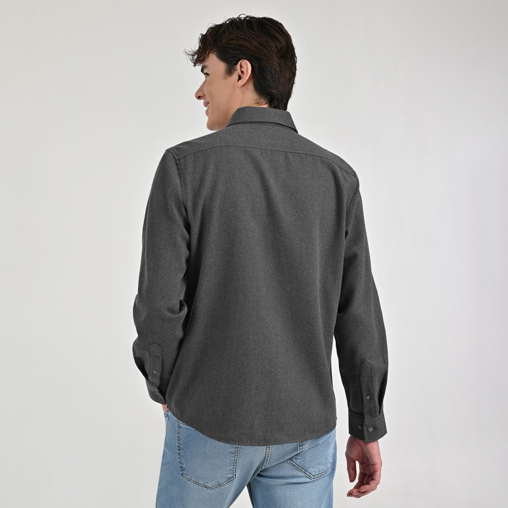 Camisa Supply Para Caballero Manga Larga Slim Fit 7975 Gris Oxford