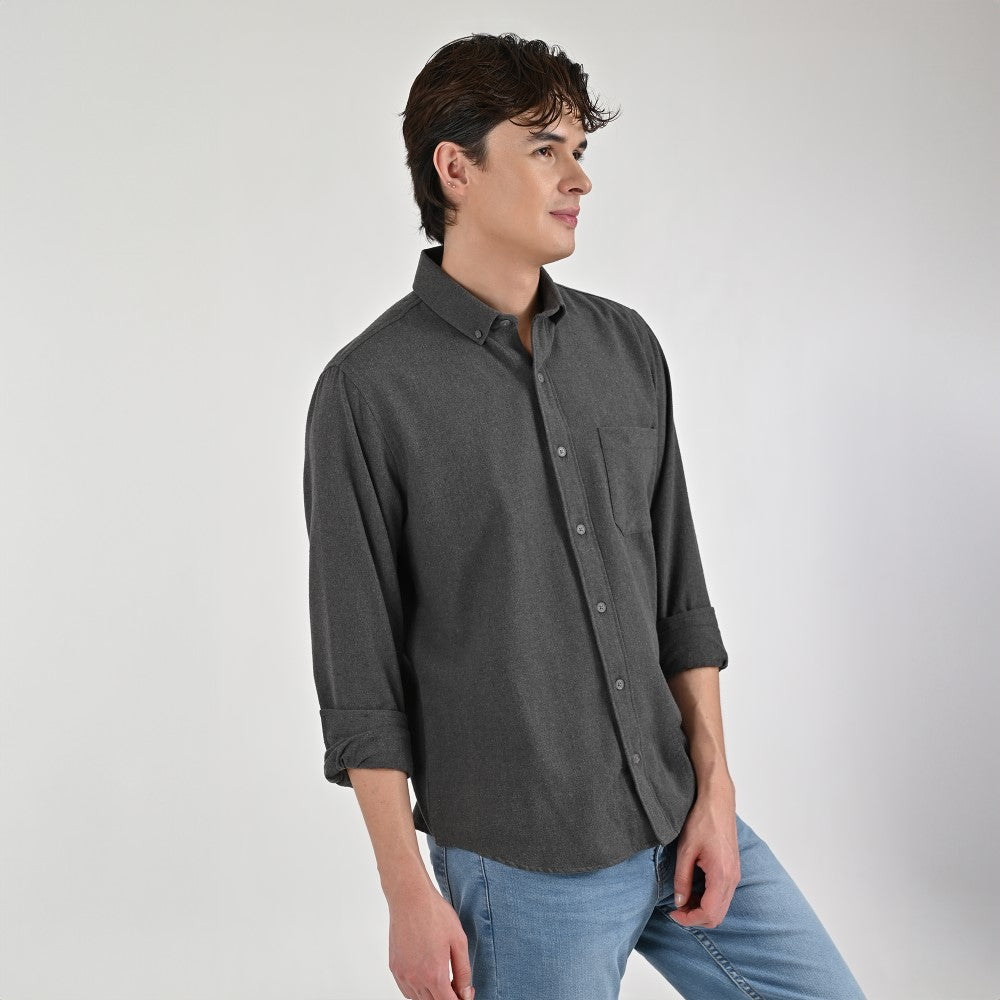 Camisa Supply Para Caballero Manga Larga Slim Fit 7975 Gris Oxford