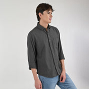 Camisa Supply Para Caballero Manga Larga Slim Fit 7975 Gris Oxford