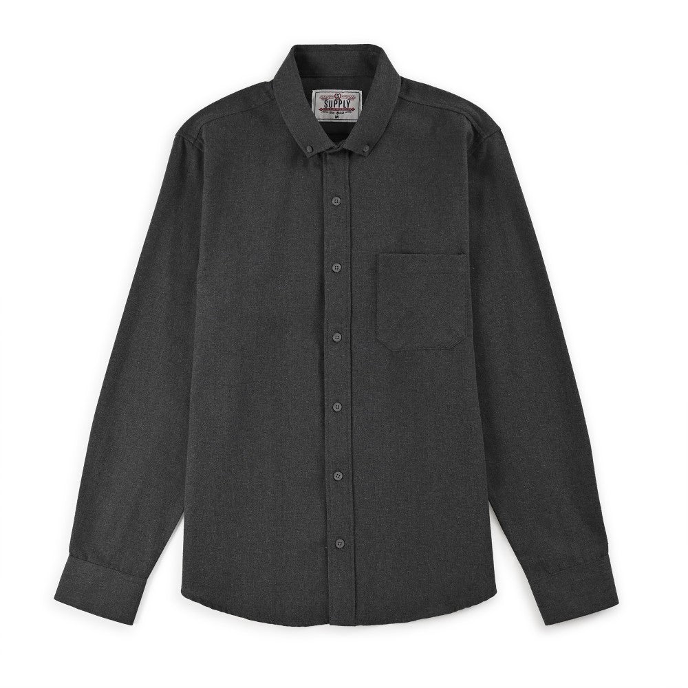 Camisa Supply Para Caballero Manga Larga Slim Fit 7975 Gris Oxford