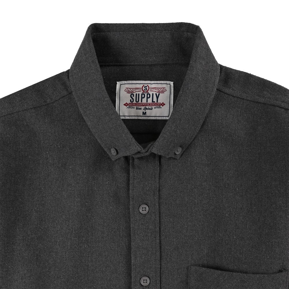 Camisa Supply Para Caballero Manga Larga Slim Fit 7975 Gris Oxford
