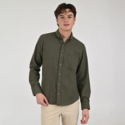 Camisa Supply Para Caballero Manga Larga Slim Fit 7975 Verde Militar