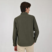 Camisa Supply Para Caballero Manga Larga Slim Fit 7975 Verde Militar