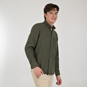 Camisa Supply Para Caballero Manga Larga Slim Fit 7975 Verde Militar