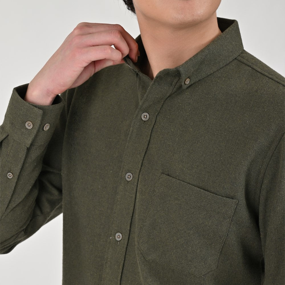 Camisa Supply Para Caballero Manga Larga Slim Fit 7975 Verde Militar
