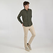 Camisa Supply Para Caballero Manga Larga Slim Fit 7975 Verde Militar