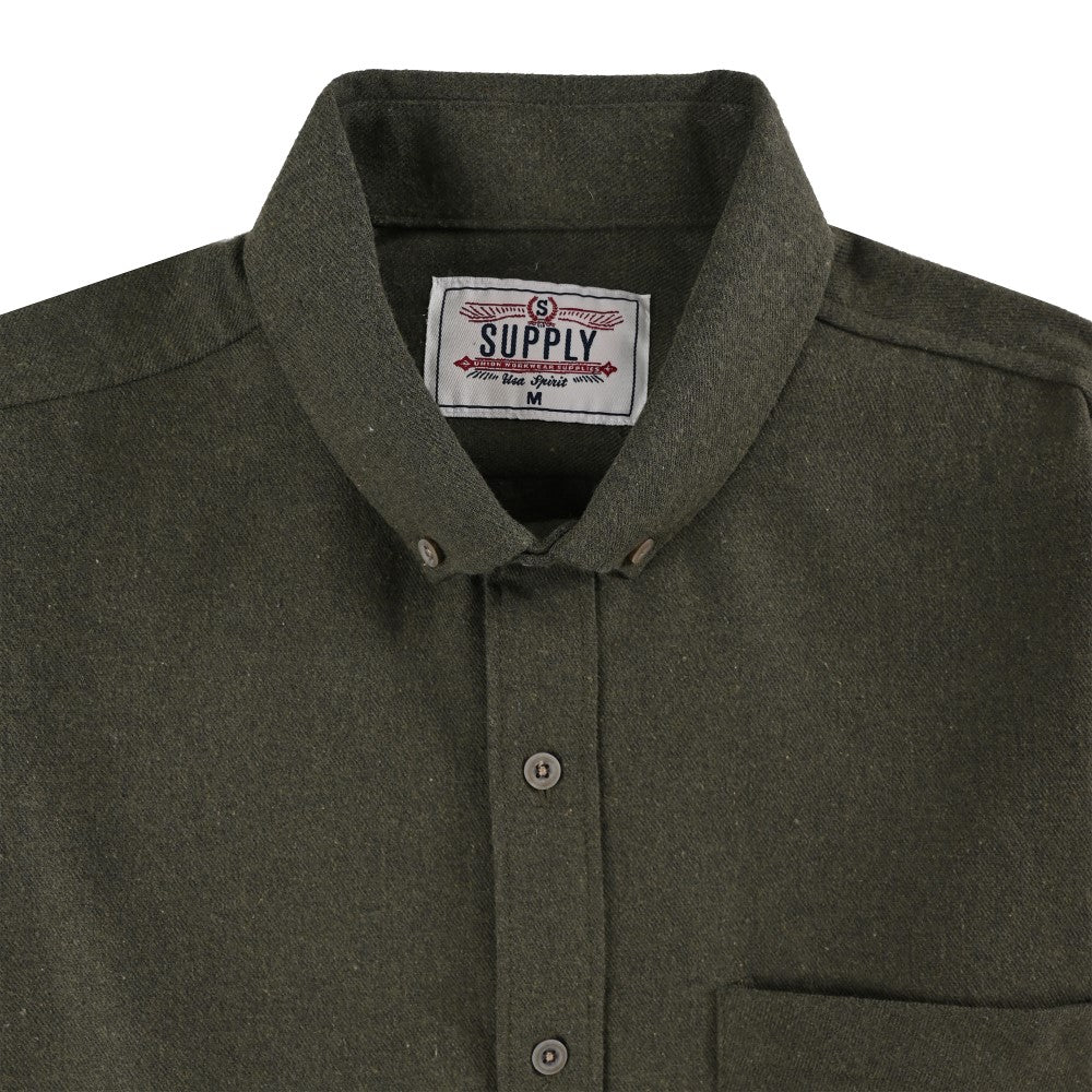 Camisa Supply Para Caballero Manga Larga Slim Fit 7975 Verde Militar