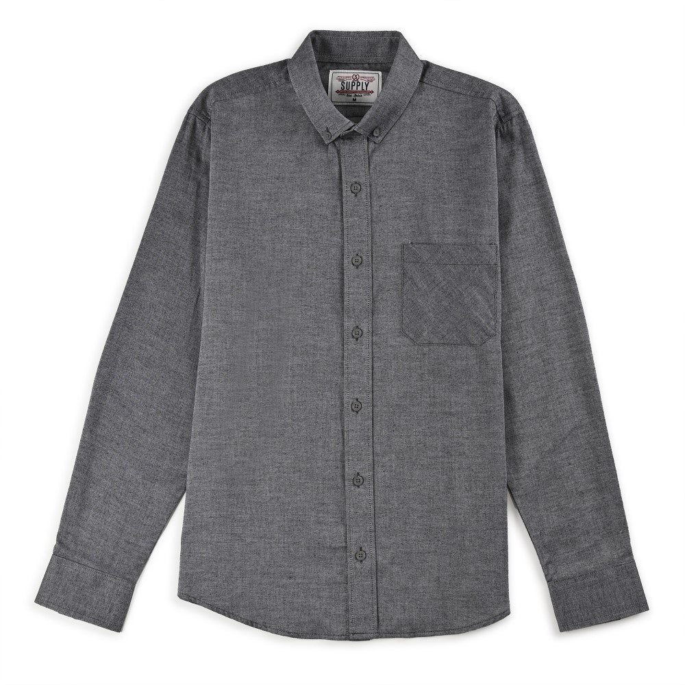 Camisa Supply Para Caballero Manga Larga Slim Fit 7976 Negro