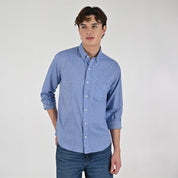 Camisa Supply Para Caballero Manga Larga Slim Fit 7976 Azul Pizarra