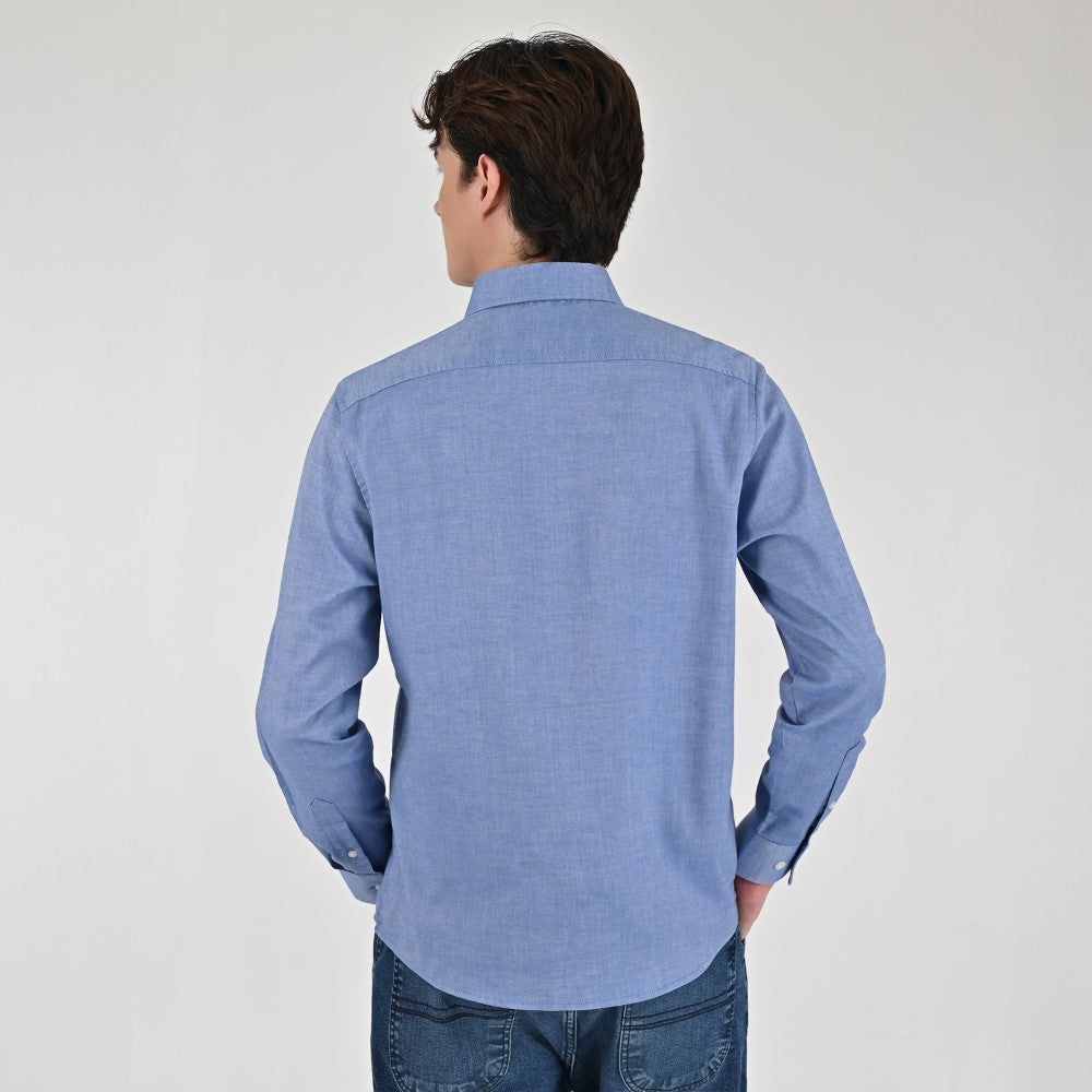 Camisa Supply Para Caballero Manga Larga Slim Fit 7976 Azul Pizarra