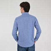 Camisa Supply Para Caballero Manga Larga Slim Fit 7976 Azul Pizarra