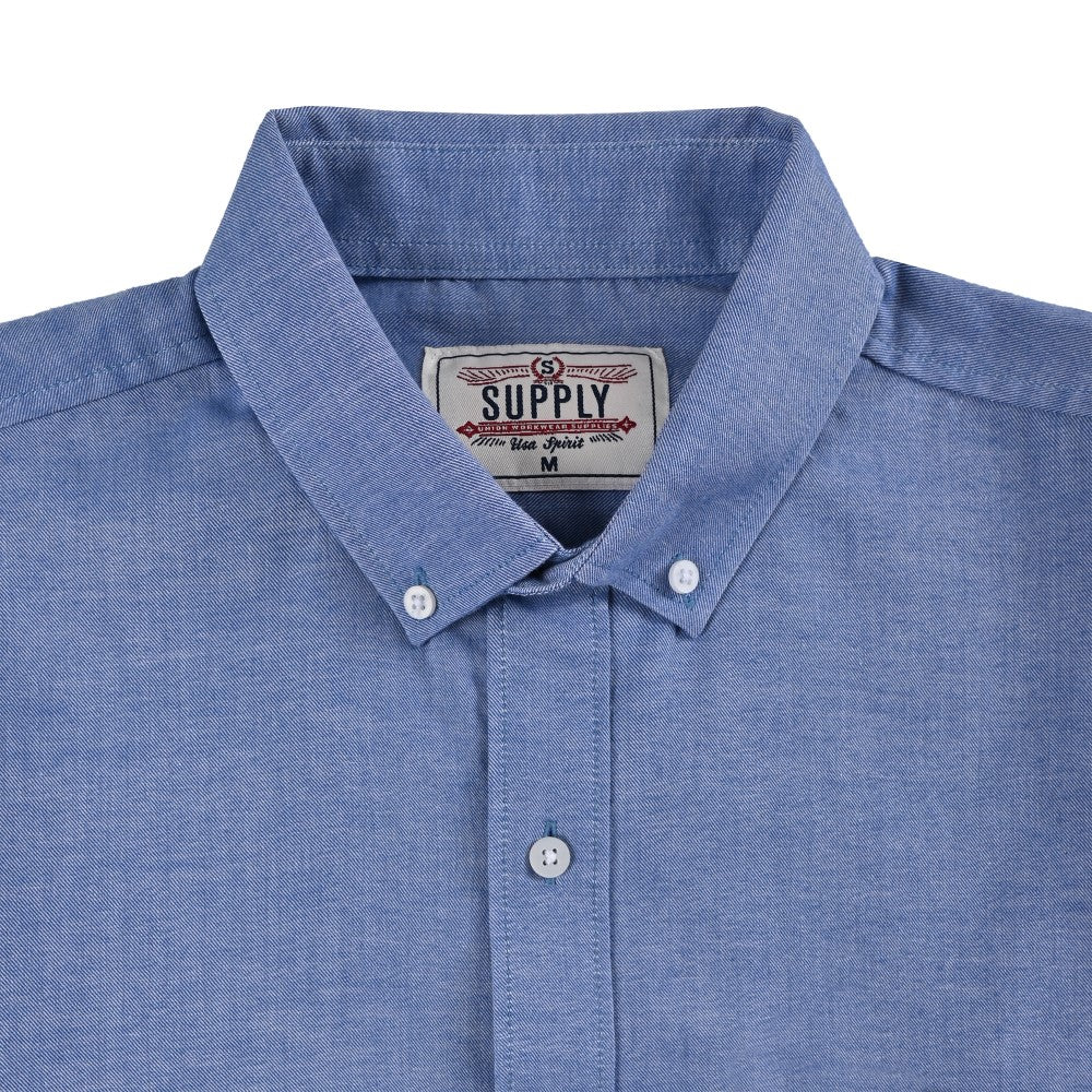 Camisa Supply Para Caballero Manga Larga Slim Fit 7976 Azul Pizarra