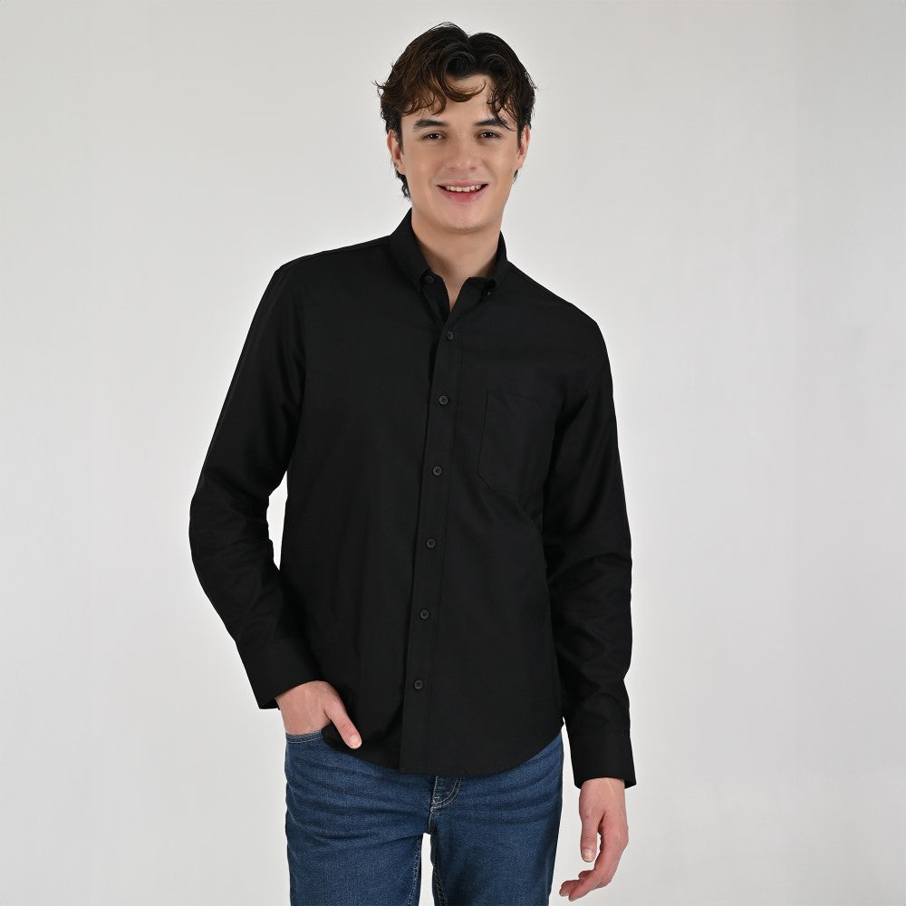 Camisa Supply Para Caballero Manga Larga Slim Fit 7978 Negro