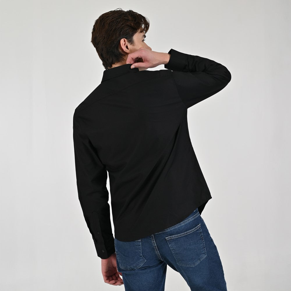 Camisa Supply Para Caballero Manga Larga Slim Fit 7978 Negro