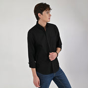 Camisa Supply Para Caballero Manga Larga Slim Fit 7978 Negro