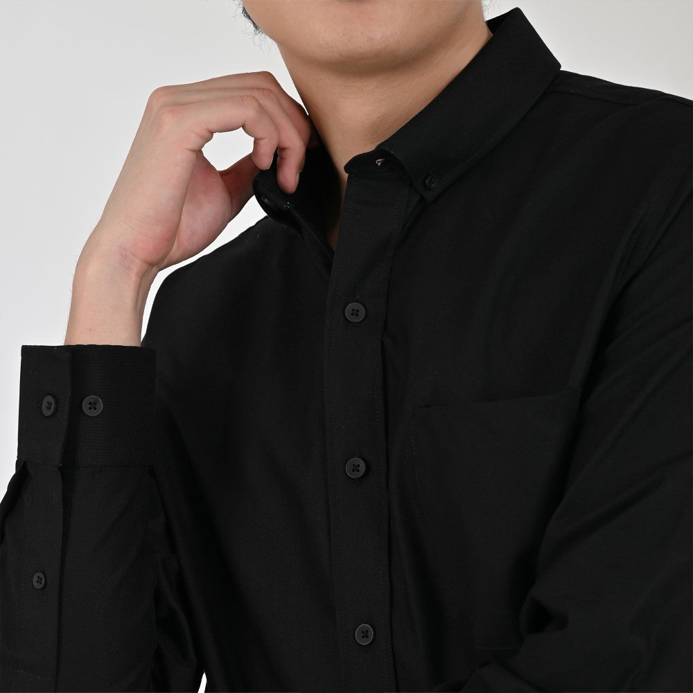 Camisa Supply Para Caballero Manga Larga Slim Fit 7978 Negro