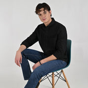 Camisa Supply Para Caballero Manga Larga Slim Fit 7978 Negro