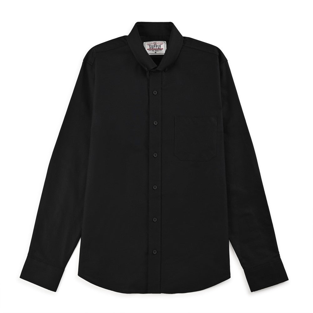Camisa Supply Para Caballero Manga Larga Slim Fit 7978 Negro