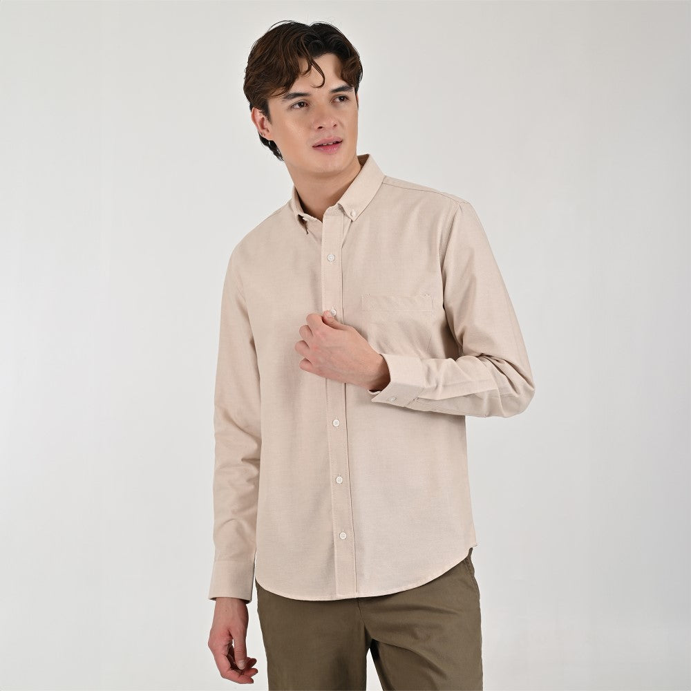 Camisa Supply Para Caballero Manga Larga Slim Fit 7978 Kaki