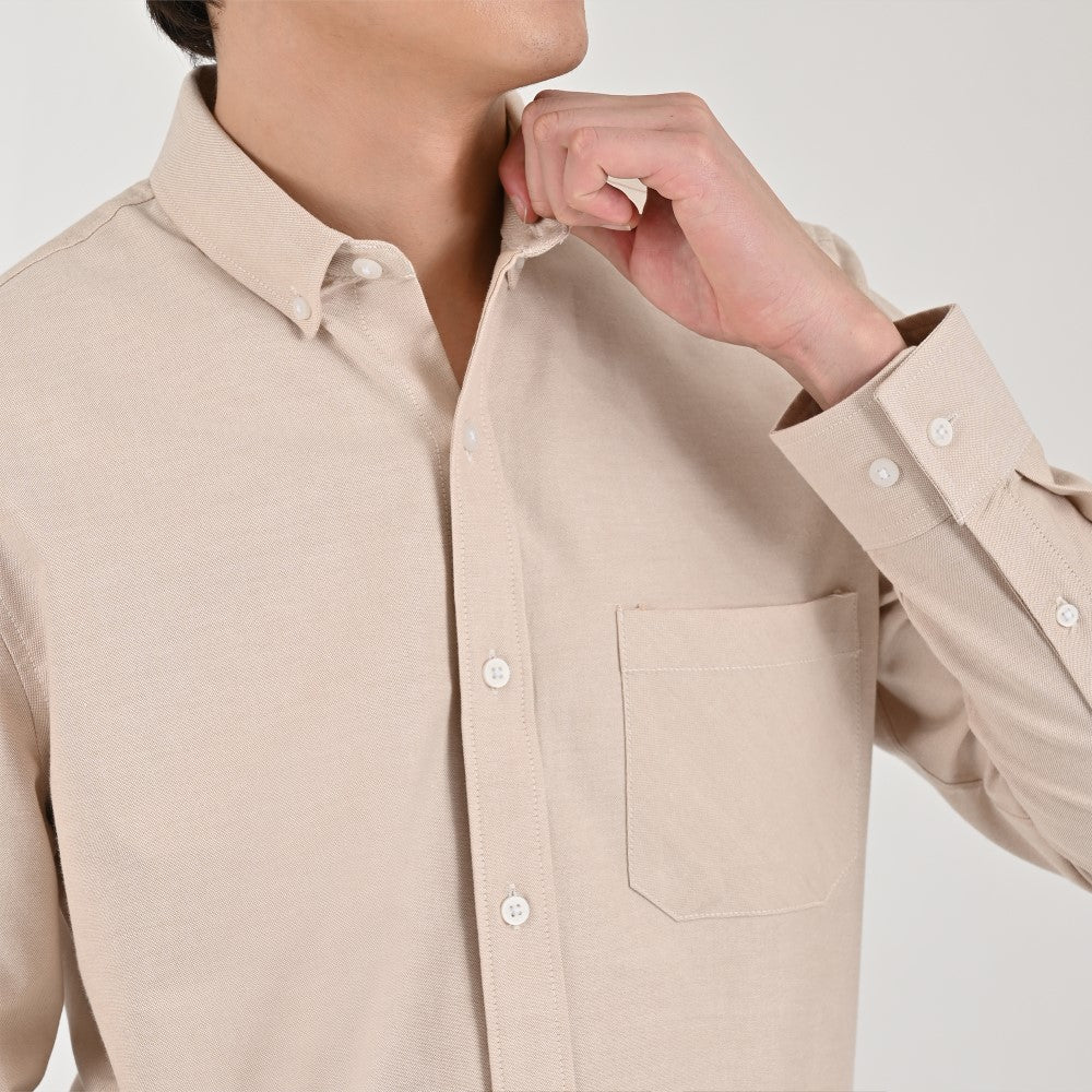 Camisa Supply Para Caballero Manga Larga Slim Fit 7978 Kaki