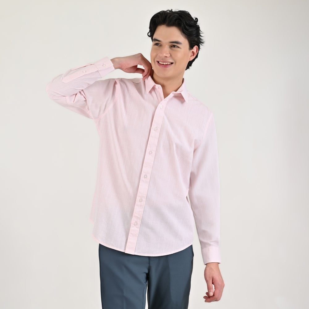 Camisa casual Yale Slim Fit Manga larga 7682 Rosa Palido