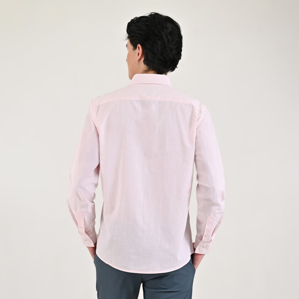 Camisa casual Yale Slim Fit Manga larga 7682 Rosa Palido