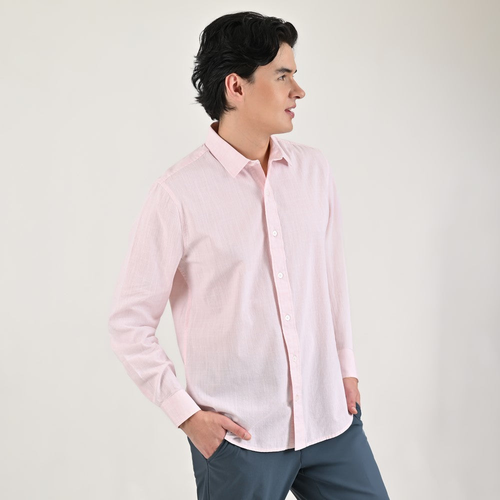 Camisa casual Yale Slim Fit Manga larga 7682 Rosa Palido