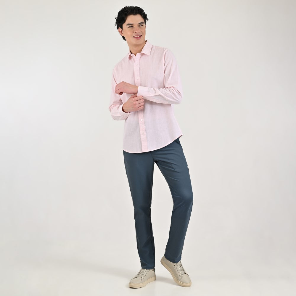 Camisa casual Yale Slim Fit Manga larga 7682 Rosa Palido