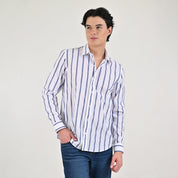 Camisa casual Yale Slim Fit Manga larga 7683 Blanco
