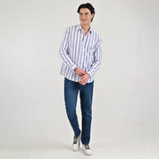 Camisa casual Yale Slim Fit Manga larga 7683 Blanco
