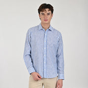 Camisa Supply Para Caballero Manga Larga Slim Fit 7974 Azul Plumbago