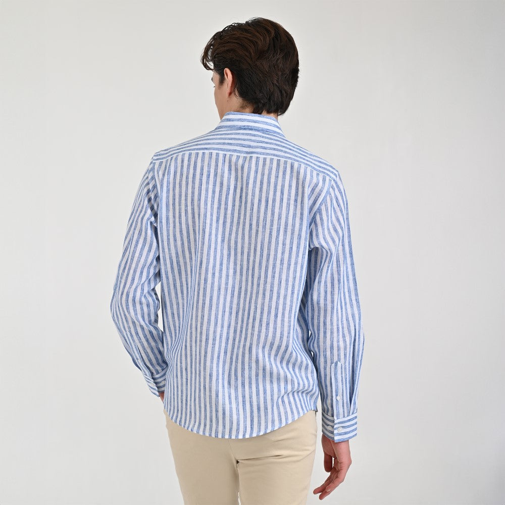 Camisa Supply Para Caballero Manga Larga Slim Fit 7974 Azul Plumbago